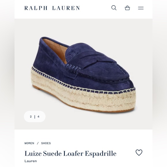 Lauren Ralph Lauren Blue Espadrille Loafers - Picture 1 of 8
